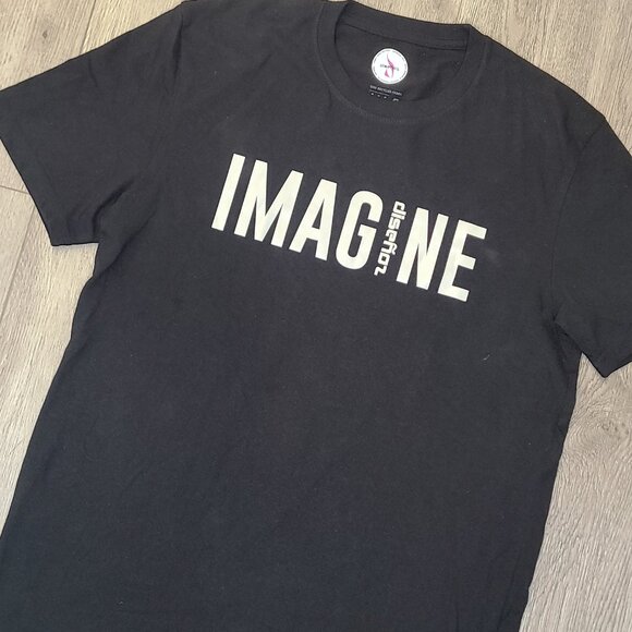 Black T-shirt with IMAGINE print - Picture 2 of 4